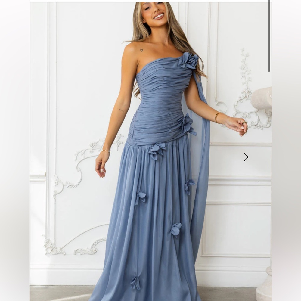 Hello Molly SILVER BREEZE ONE SHOULDER MAXI DRESS SLATE